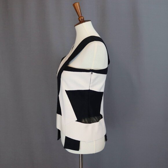 AKRIS Size 8 Layered Contrast Panel Asymmetric Tank Blouse Top - Picture 4 of 15